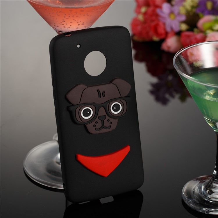 Cute 3D Puppy TPU Soft Phone Case for Motorola Moto G5 - Black-4