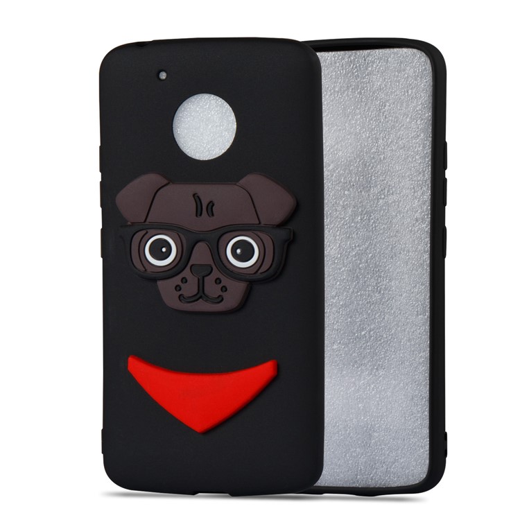 Cute 3D Puppy TPU Soft Phone Case for Motorola Moto G5 - Black-5