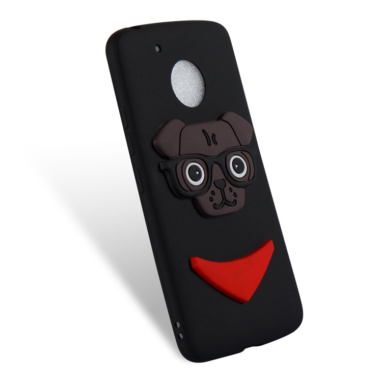 Cute 3D Puppy TPU Soft Phone Case for Motorola Moto G5 - Black-6