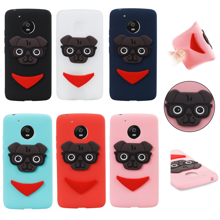 Cute 3D Puppy TPU Soft Phone Case for Motorola Moto G5 - Black-7