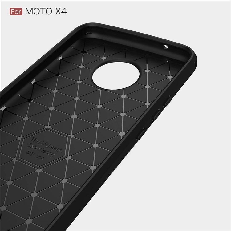 50Pcs/Set Carbon Fiber Texture Brushed TPU Shell for Motorola Moto X4 / X (4th gen.) - Black-5
