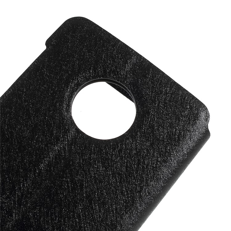 Silk Texture Dual Window Leather Case with Stand for Motorola Moto G6 - Black-5
