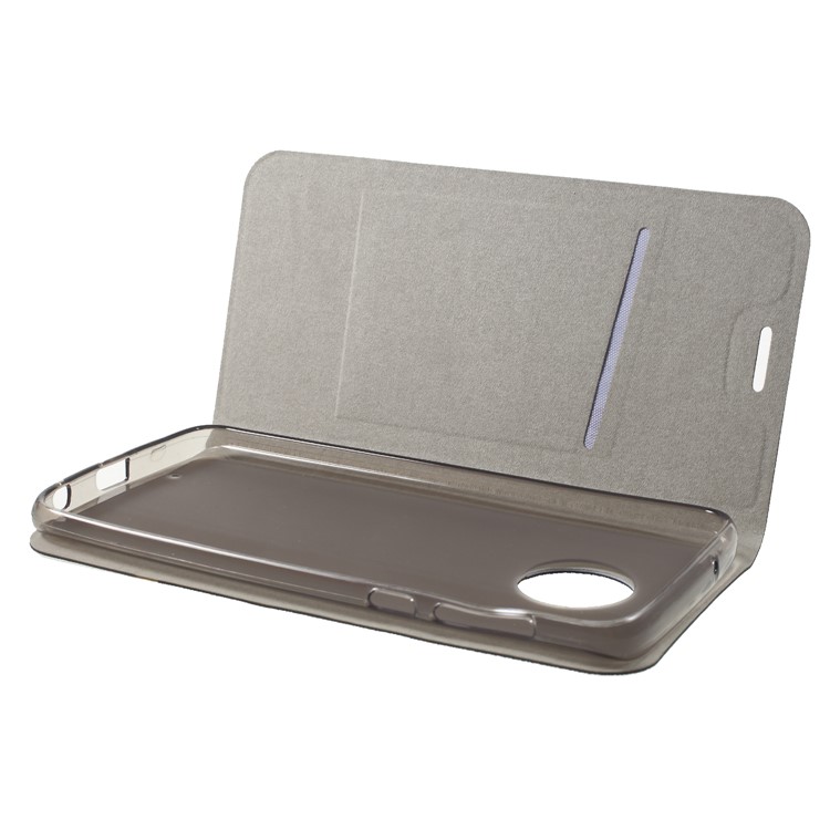 Cross Texture Leather Stand Case with Card Slot for Motorola Moto G6 Plus Built-in Steel Sheet - Black-5