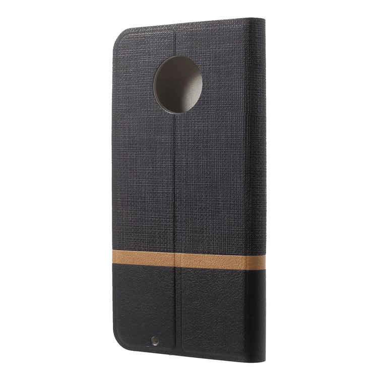 Cross Pattern Leather Card Holder Phone Case (Built-in Steel Sheet) for Motorola Moto G6 - Black-2