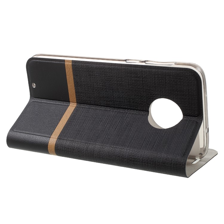 Cross Pattern Leather Card Holder Phone Case (Built-in Steel Sheet) for Motorola Moto G6 - Black-4