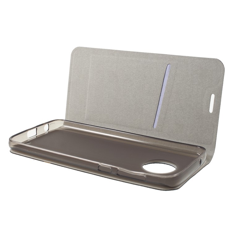 Cross Pattern Leather Card Holder Phone Case (Built-in Steel Sheet) for Motorola Moto G6 - Black-5