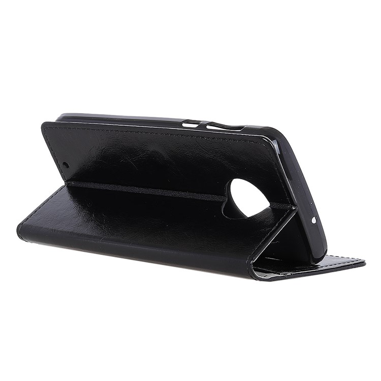 Crazy Horse Wallet Leather Stand Case for Motorola Moto G6 - Black-3