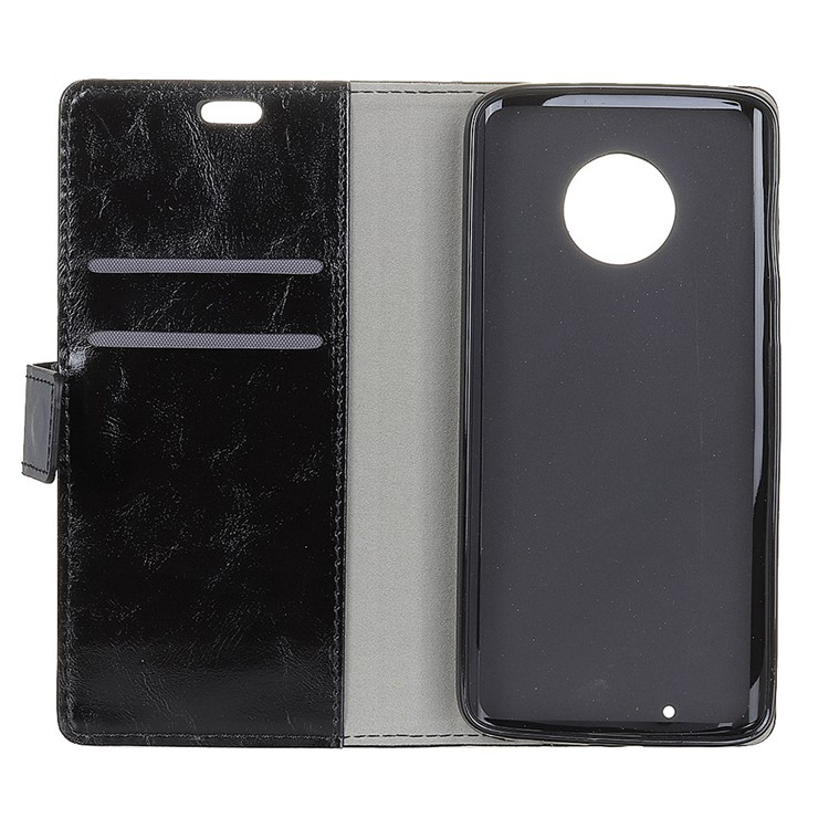 Crazy Horse Wallet Leather Stand Case for Motorola Moto G6 - Black-5