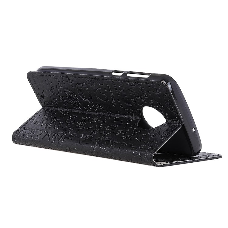 Cartoon Graffiti Wallet Stand Flip Leather Case for Motorola Moto G6 - Black-5