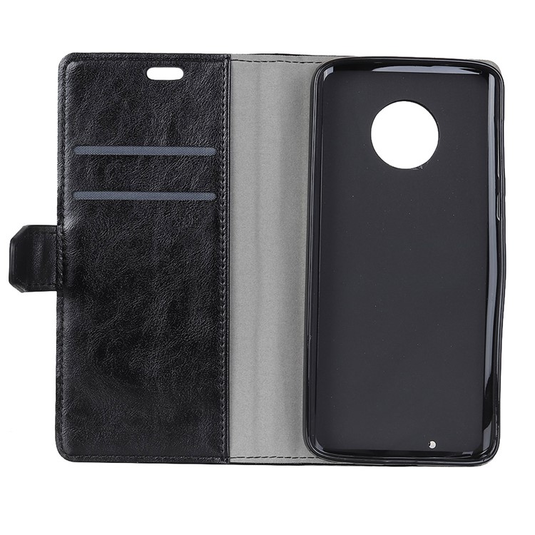 Crazy Horse PU Leather Wallet Protective Phone Case for Motorola Moto G6 - Black-4