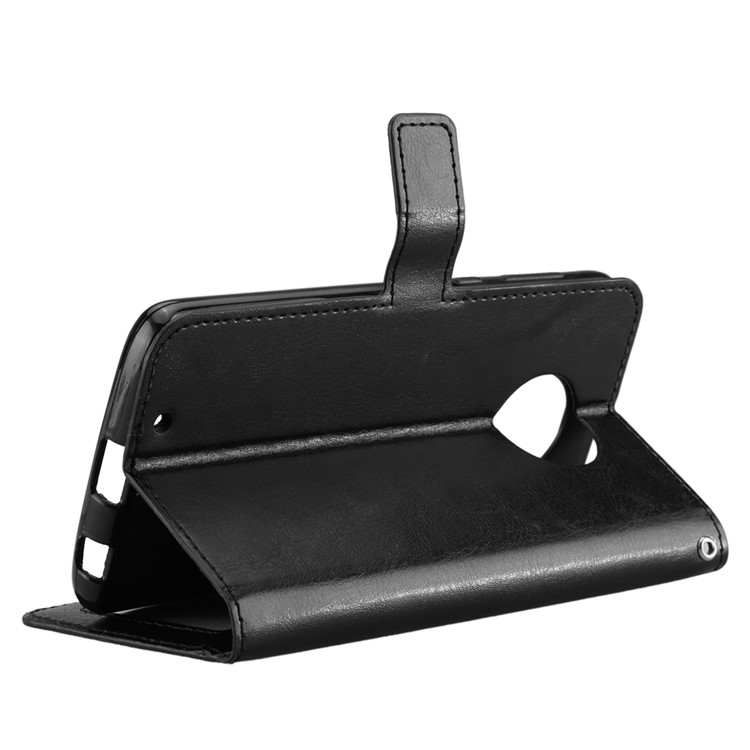 Crazy Horse PU Leather Wallet Stand Phone Case for Motorola Moto G6 - Black-5