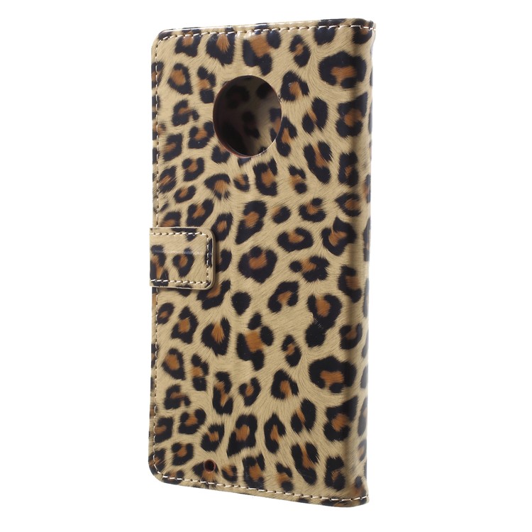 Leopard Pattern Wallet Stand Leather Phone Case for Motorola Moto G6-2