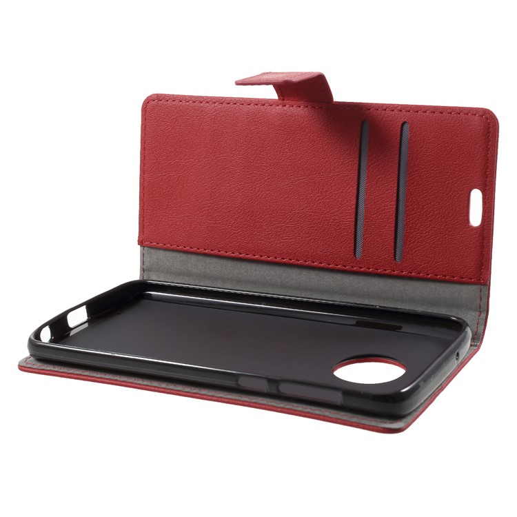 Wallet Stand Flip Leather Casing Accessory for Motorola Moto G6 Plus - Red-5