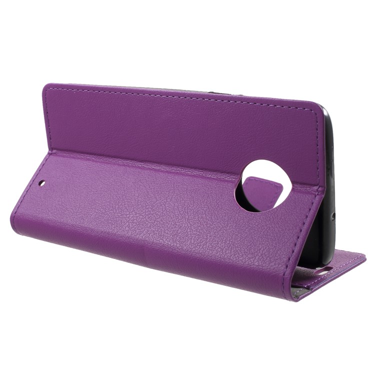 Wallet Stand Flip Leather Phone Case for Motorola Moto G6 Plus - Purple-4