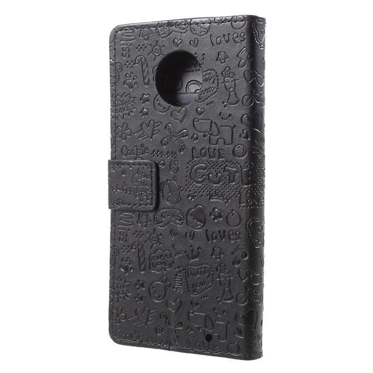 Cartoon Graffiti PU Leather Flip Stand Mobile Cover for Motorola Moto G6 Plus - Black-2
