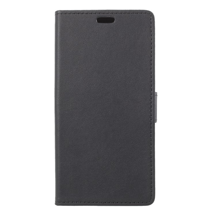 PU Leather Folio Flip Wallet Stand Cover Shell for Motorola Moto G6 - Black-3