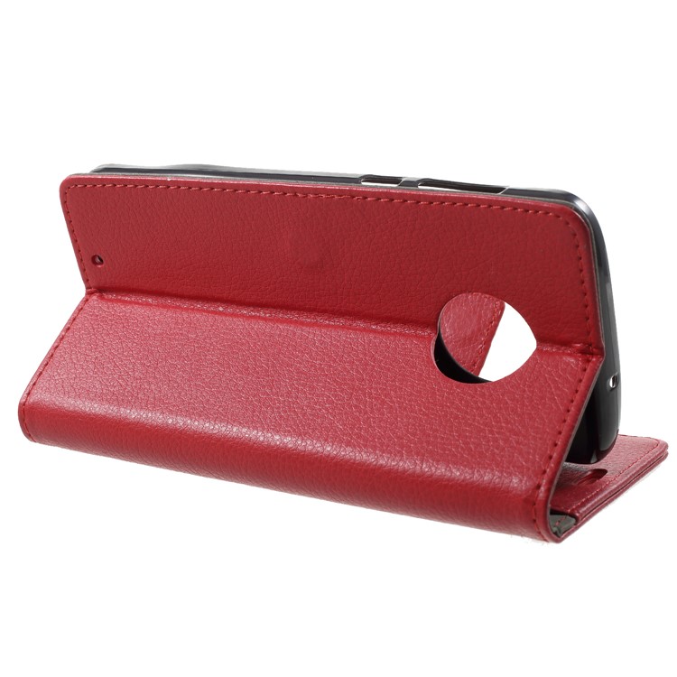 Litchi Texture Wallet Stand Leather Case for Motorola Moto G6 - Red-4