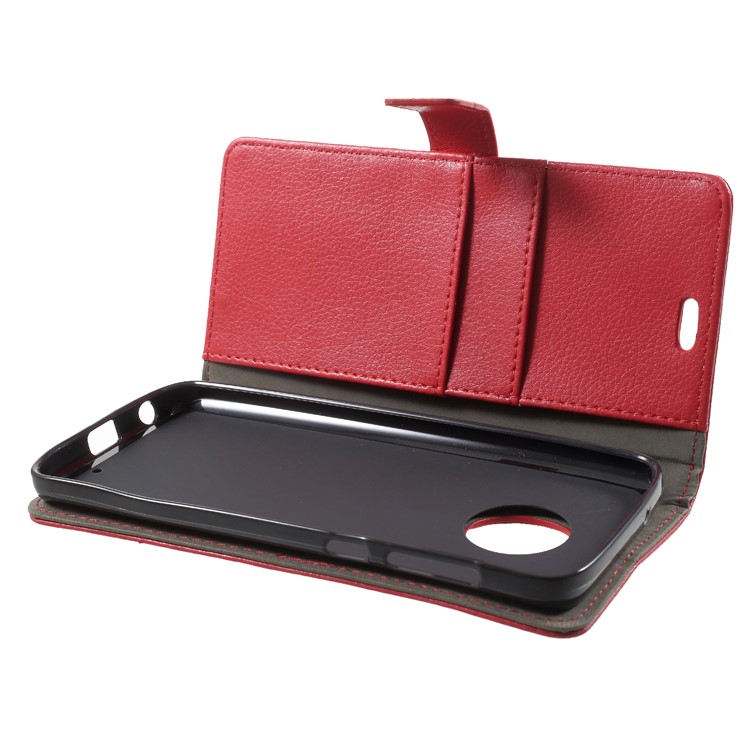 Litchi Texture Wallet Stand Leather Case for Motorola Moto G6 - Red-5