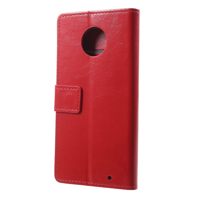 Crazy Horse Texture Wallet Leather Flip Stand Case for Motorola Moto G6 Plus - Red-2