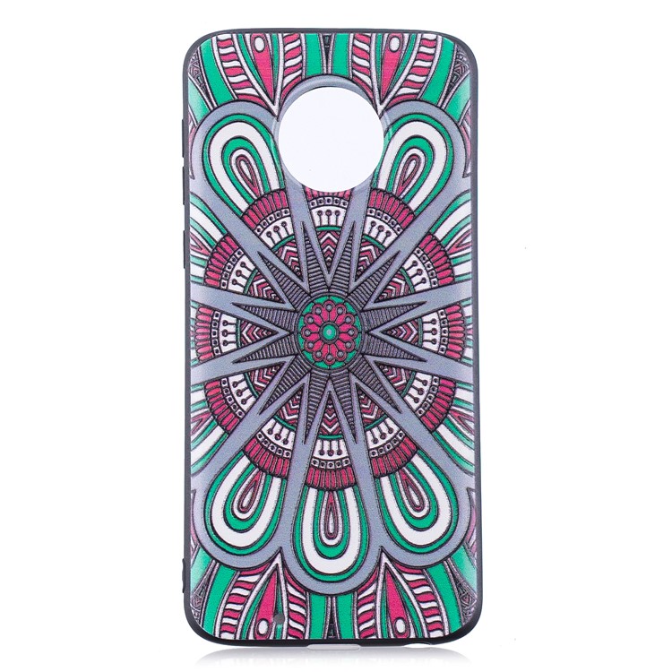 Para Motorola Moto G6 Embossment Soft TPU Caso De Escudo Móvel - Floral Abstrato-3