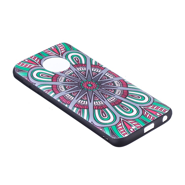 Para Motorola Moto G6 Embossment Soft TPU Caso De Escudo Móvel - Floral Abstrato-4