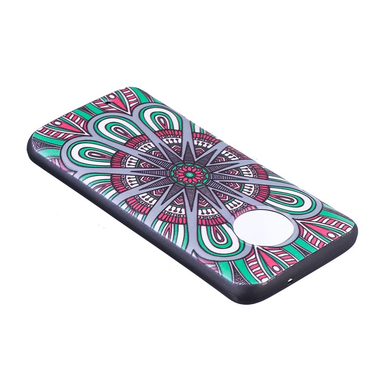 Para Motorola Moto G6 Embossment Soft TPU Caso De Escudo Móvel - Floral Abstrato-5
