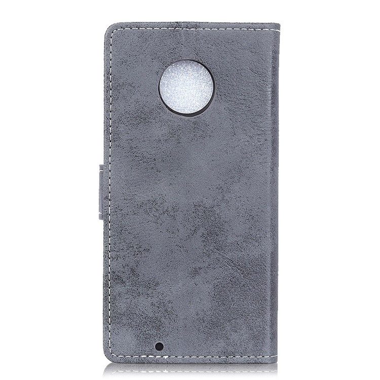 Vintage Style Wallet PU Leather Stand Protective Case for Motorola Moto G6 - Grey-4