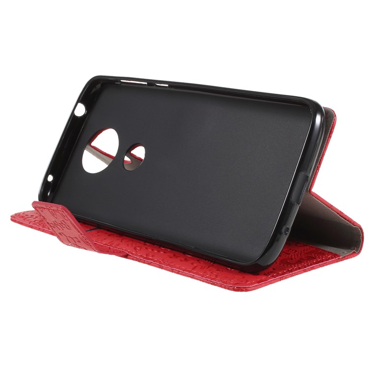 Cartoon Graffiti PU Leather Wallet Stand Case for Motorola Moto E5 Plus - Red-4