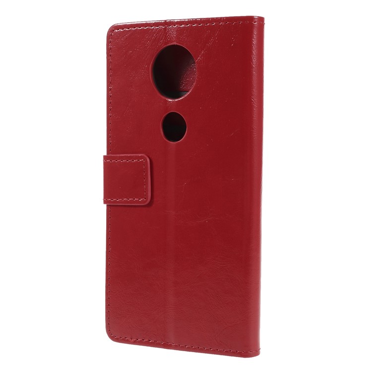 Crazy Horse PU Leather Wallet Case for Motorola Moto E5 Plus - Red-2