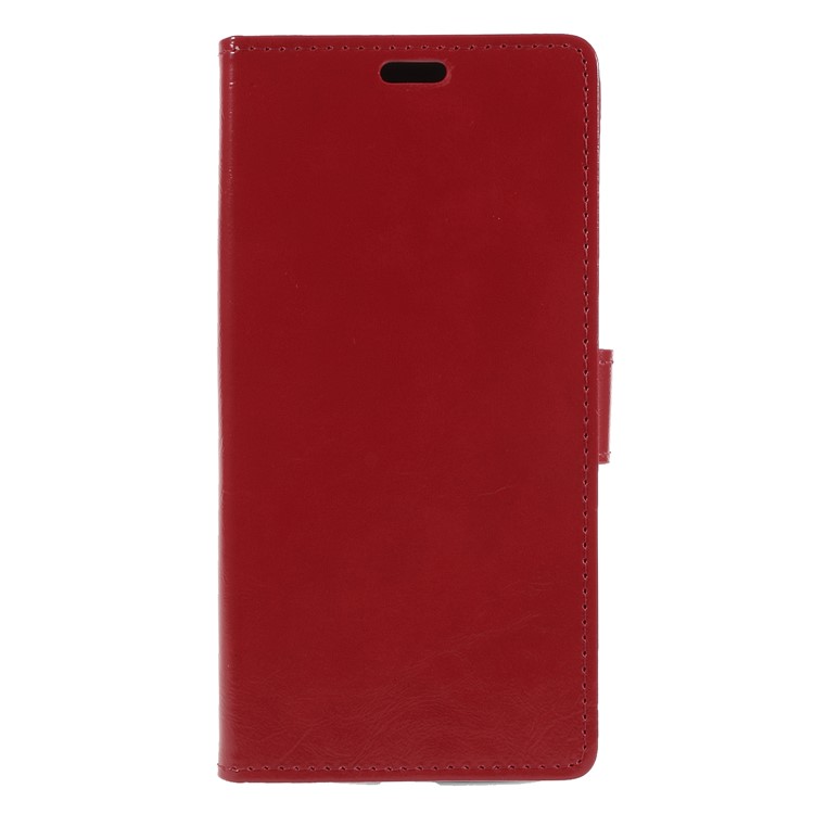 Crazy Horse PU Leather Wallet Case for Motorola Moto E5 Plus - Red-3