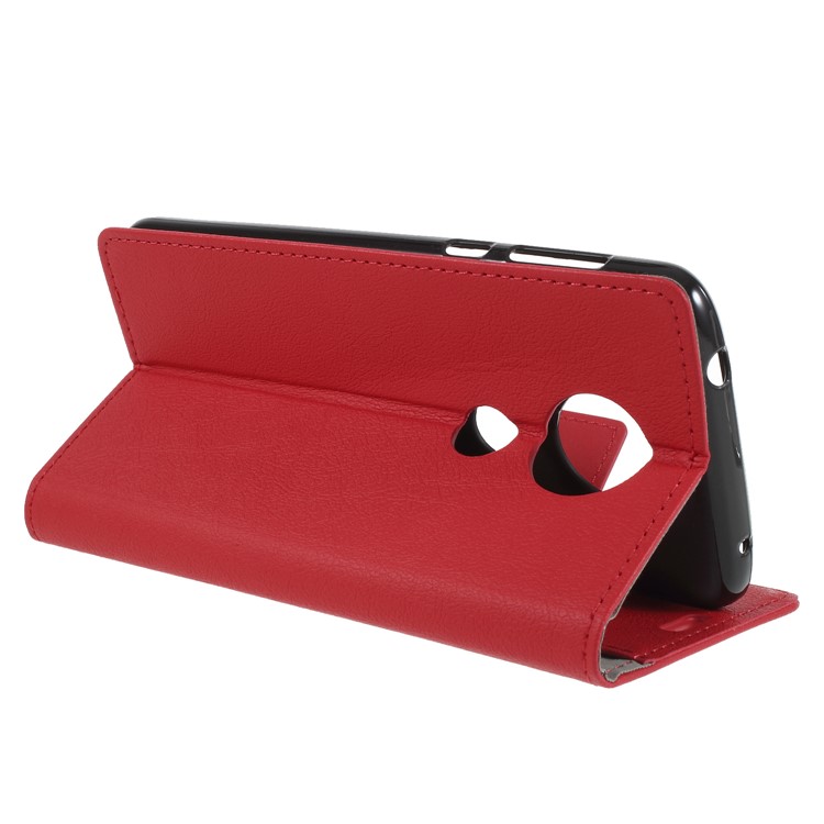 Wallet Stand Flip Leather Case for Motorola Moto E5 Plus - Red-5