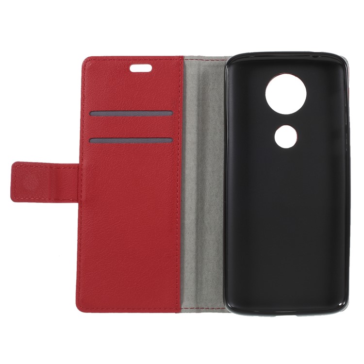 Wallet Stand Flip Leather Case for Motorola Moto E5 Plus - Red-6