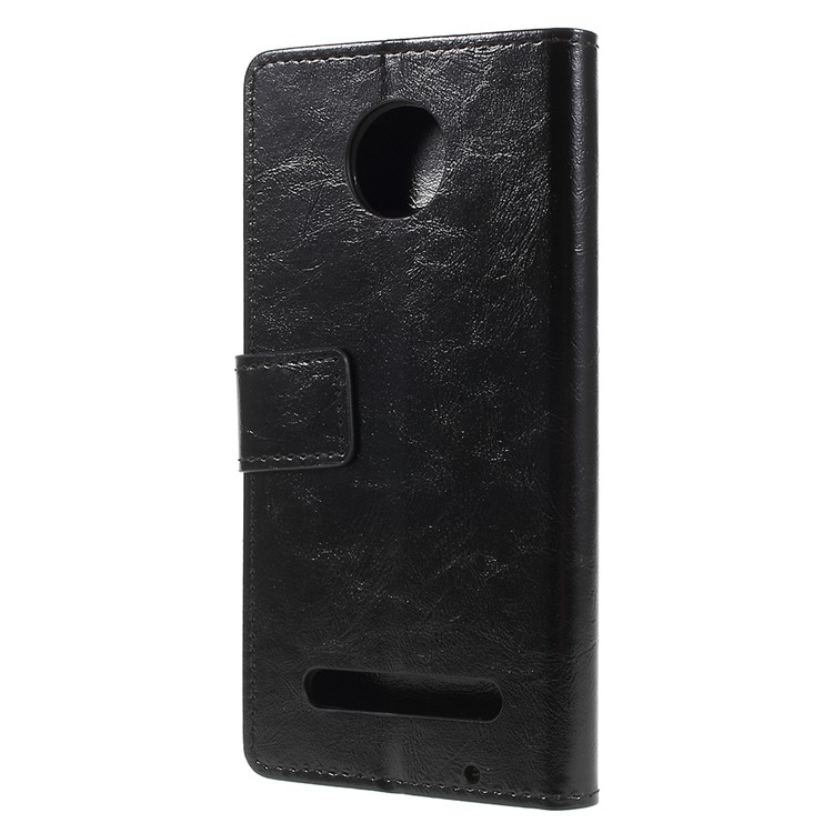Crazy Horse PU Leather Wallet Case for Motorola Moto Z3 Play - Black-2