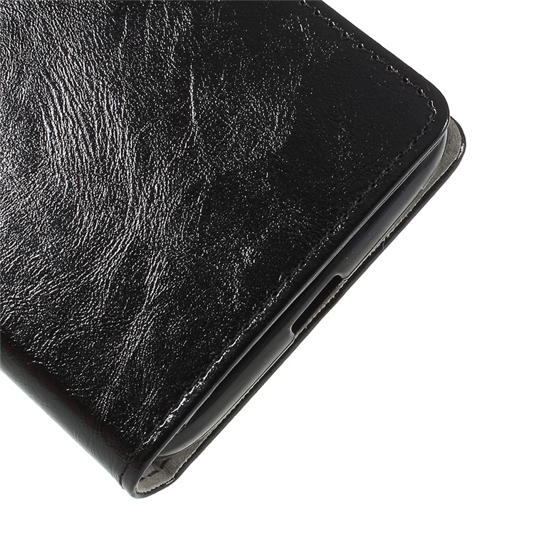 Crazy Horse PU Leather Wallet Case for Motorola Moto Z3 Play - Black-4