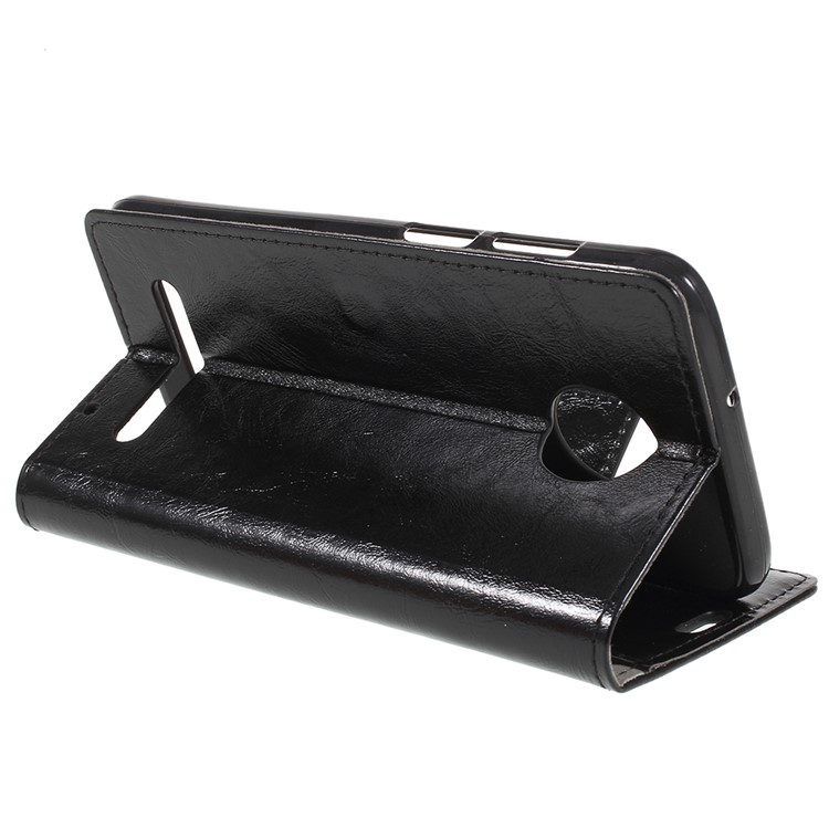 Crazy Horse PU Leather Wallet Case for Motorola Moto Z3 Play - Black-7