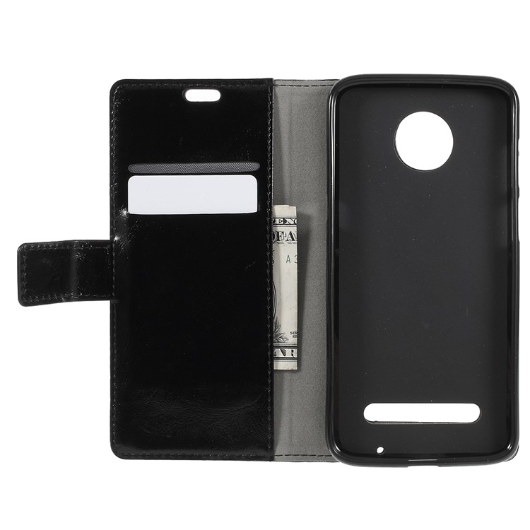 Crazy Horse PU Leather Wallet Case for Motorola Moto Z3 Play - Black-8