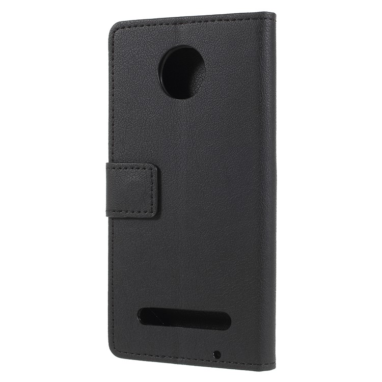 Wallet Stand Flip Leather Mobile Case for Motorola Moto Z3 Play - Black-2