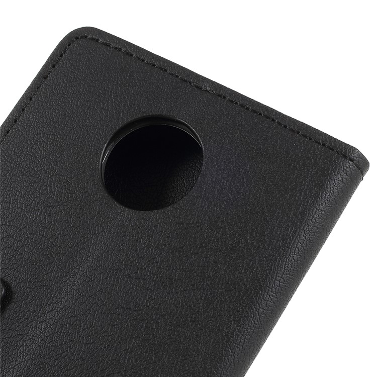 Wallet Stand Flip Leather Mobile Case for Motorola Moto Z3 Play - Black-5