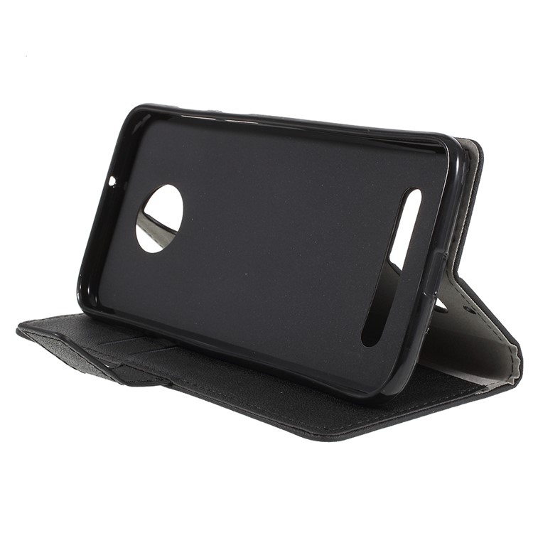 Wallet Stand Flip Leather Mobile Case for Motorola Moto Z3 Play - Black-6