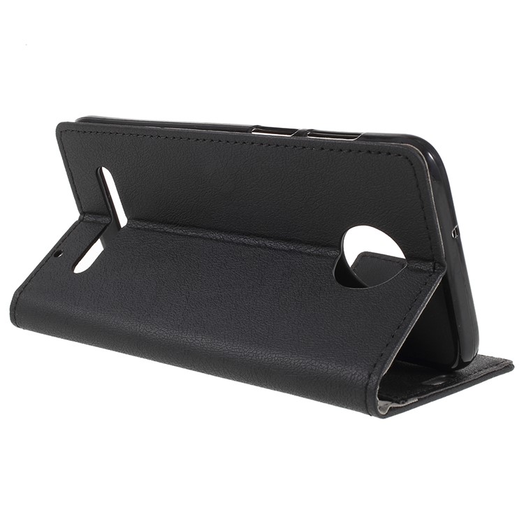 Wallet Stand Flip Leather Mobile Case for Motorola Moto Z3 Play - Black-7