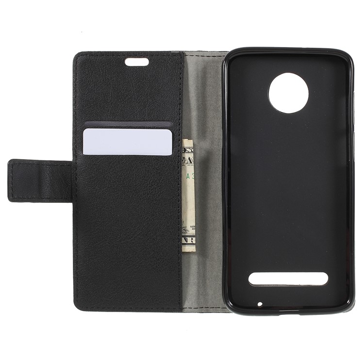 Wallet Stand Flip Leather Mobile Case for Motorola Moto Z3 Play - Black-8