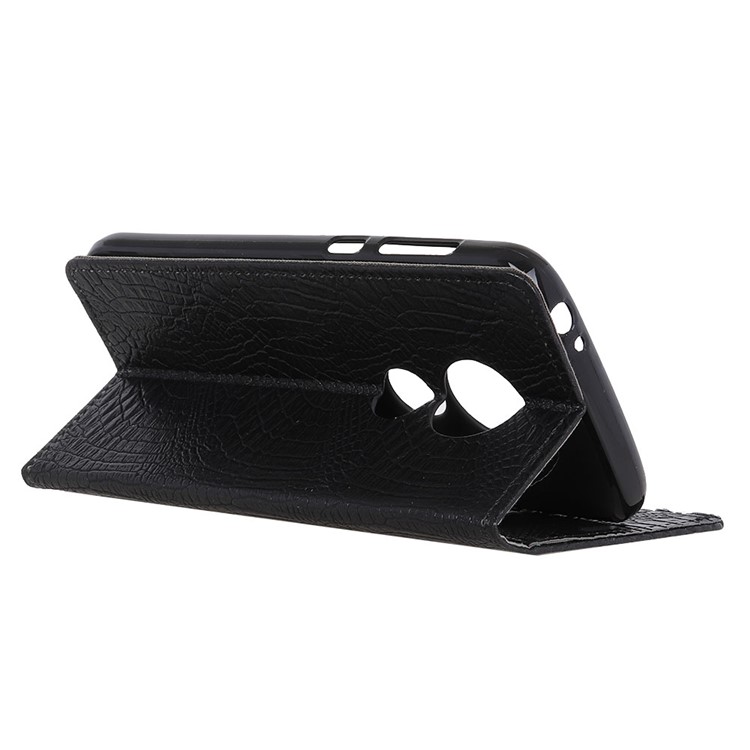 Crocodile Texture Wallet Stand Leather Phone Case for Motorola Moto E5 Play - Black-5