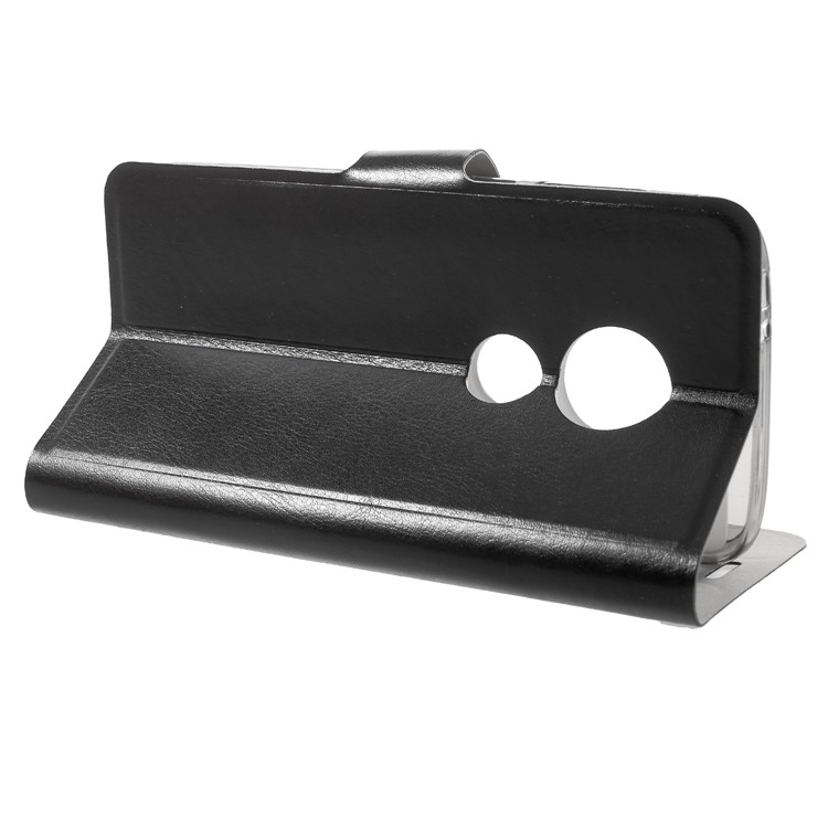 Crazy Horse PU Leather Card Holder Magnetic Phone Case for Motorola Moto E5 Play - Black-4