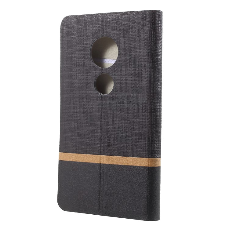 Cross Texture PU Leather Mobile Phone Case with Stand for Motorola Moto E5 Play - Black-2