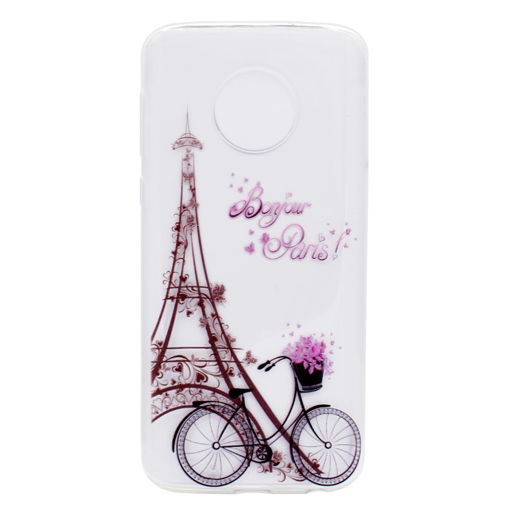 Printing Pattern Soft TPU Phone Case for Motorola Moto G6 - Eiffel Tower and Bike-2