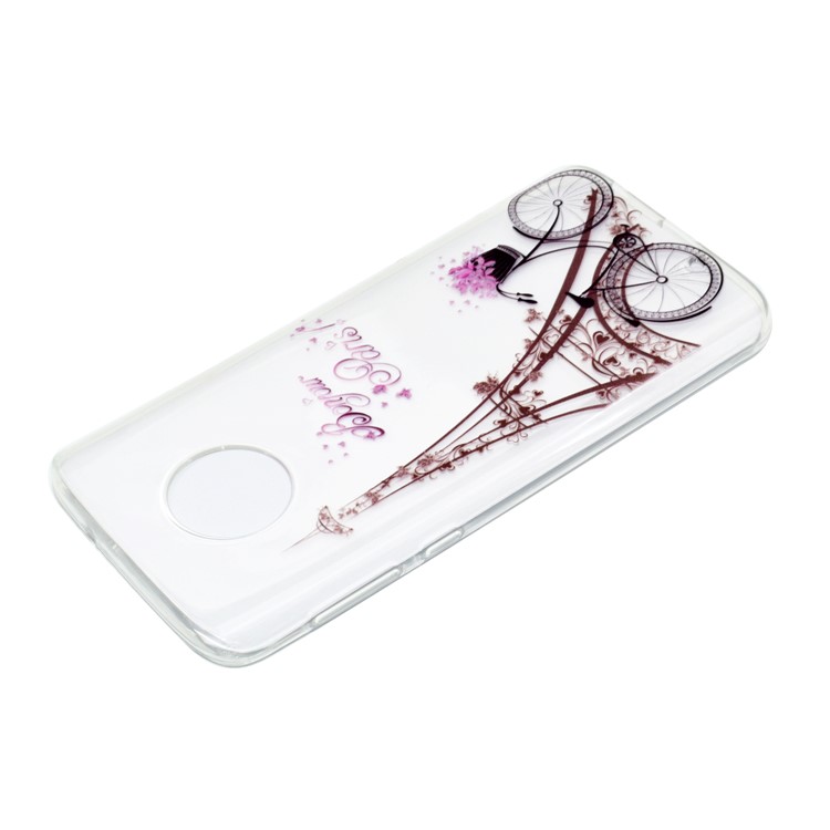 Printing Pattern Soft TPU Phone Case for Motorola Moto G6 - Eiffel Tower and Bike-4