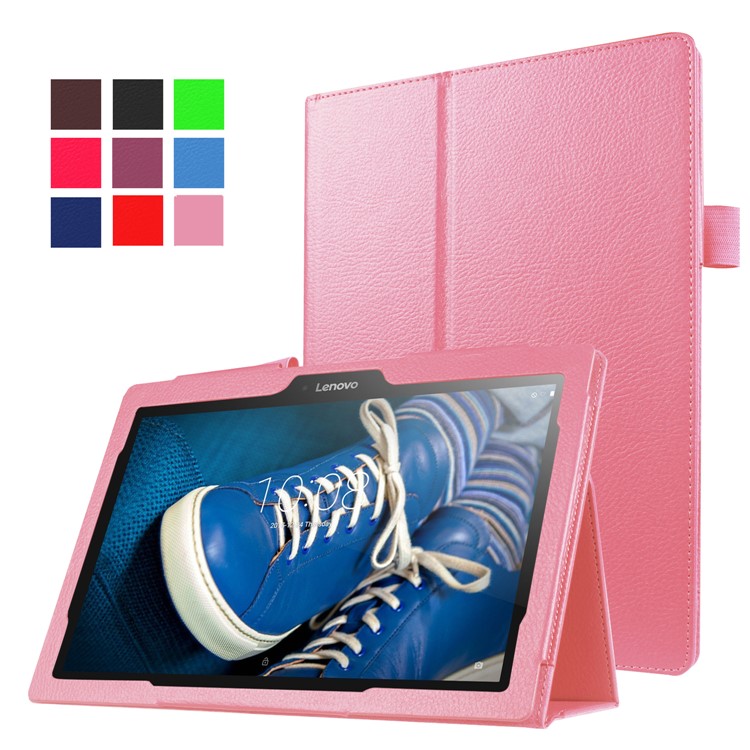 Litchi Skin PU Leather Stand Case for Lenovo Tab 3 10.1 TB-X103F - Pink-1