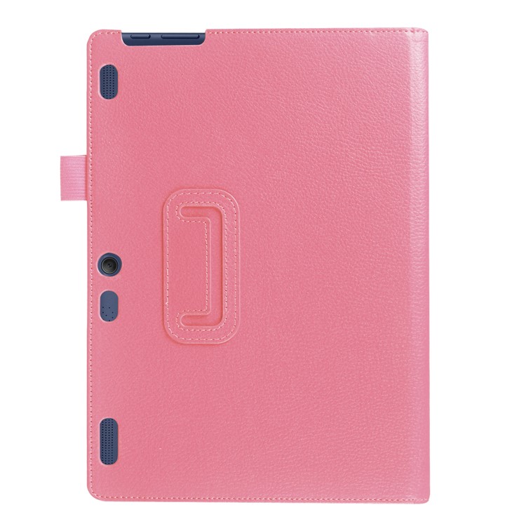 Litchi Skin PU Stand Stand Caso Para Lenovo Tab3 10 TB-X103F - Rosa-3