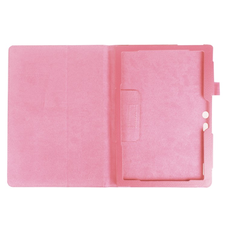 Litchi Skin PU Stand Stand Caso Para Lenovo Tab3 10 TB-X103F - Rosa-6