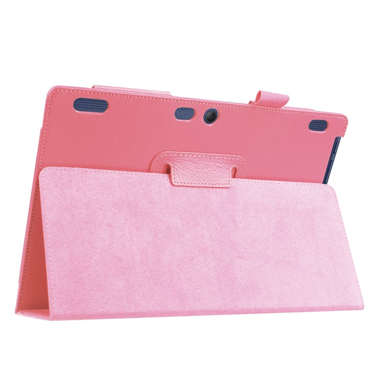 Litchi Skin PU Leather Stand Case for Lenovo Tab 3 10.1 TB-X103F - Pink-8